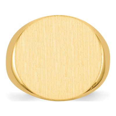 Men's 14K Yellow Gold Round Signet Ring – view 4
