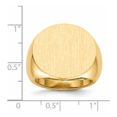 Men's 14K Yellow Gold Round Signet Ring – view 5