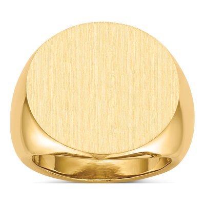 Men's 14K Yellow Gold Round Signet Ring