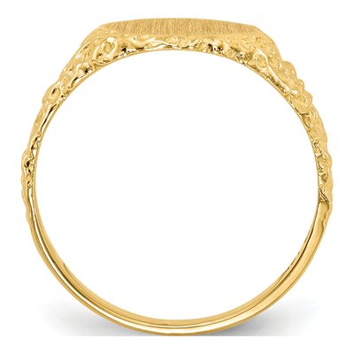 14K Yellow Gold Round Signet Ring – view 3