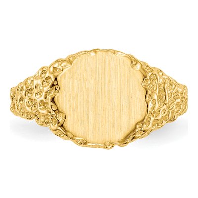 14K Yellow Gold Round Signet Ring – view 5