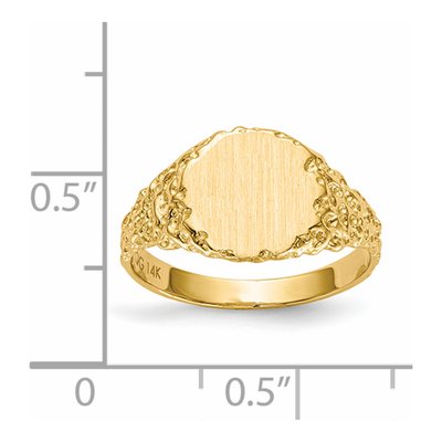 14K Yellow Gold Round Signet Ring – view 6