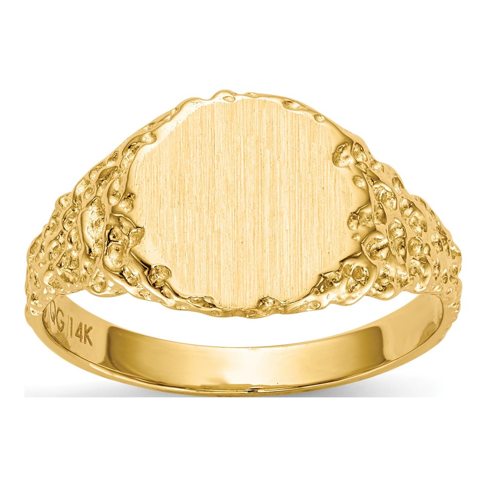 14K Yellow Gold Round Signet Ring