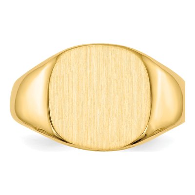 Men's 14K Yellow Gold Cushion Signet Ring – view 5