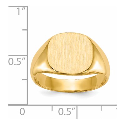 Men's 14K Yellow Gold Cushion Signet Ring – view 6