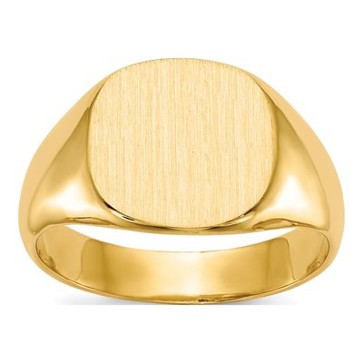 Men's 14K Yellow Gold Cushion Signet Ring