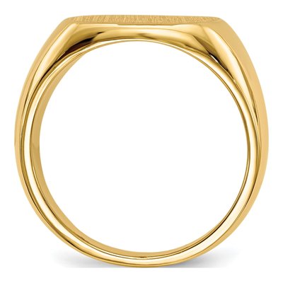 Men's 14K Yellow Gold Cushion Signet Ring – view 3
