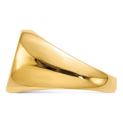 Men's 14K Yellow Gold Cushion Signet Ring – view 4