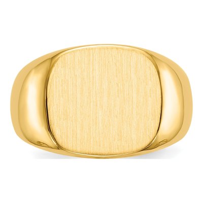 Men's 14K Yellow Gold Cushion Signet Ring – view 5