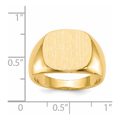Men's 14K Yellow Gold Cushion Signet Ring – view 6