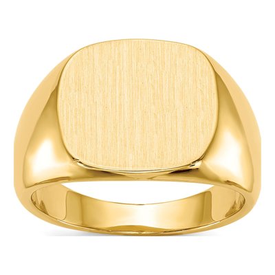 Men's 14K Yellow Gold Cushion Signet Ring