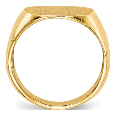 Men's 14K Yellow Gold Cushion Signet Ring – view 3