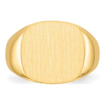 Men's 14K Yellow Gold Cushion Signet Ring – view 5