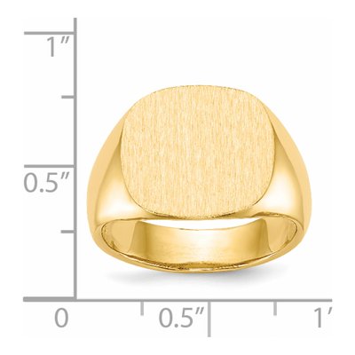 Men's 14K Yellow Gold Cushion Signet Ring – view 6