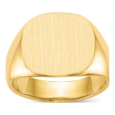 Men's 14K Yellow Gold Cushion Signet Ring