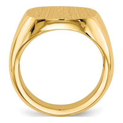 Men's 14K Yellow Gold Cushion Signet Ring – view 3