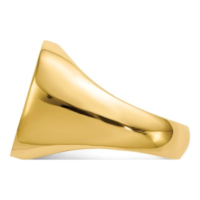 Men's 14K Yellow Gold Cushion Signet Ring – view 4