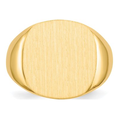 Men's 14K Yellow Gold Cushion Signet Ring – view 5