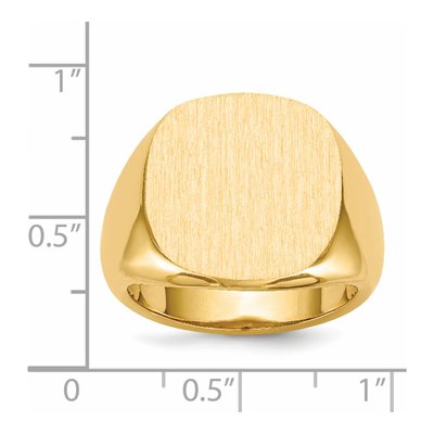 Men's 14K Yellow Gold Cushion Signet Ring – view 6