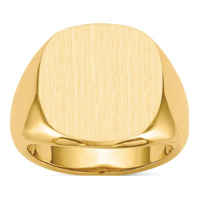 Men's 14K Yellow Gold Cushion Signet Ring
