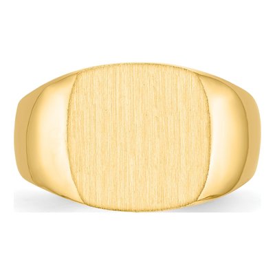 Men's 14K Yellow Gold Cushion Signet Ring – view 5