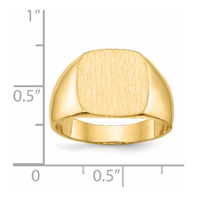 Men's 14K Yellow Gold Cushion Signet Ring – view 6