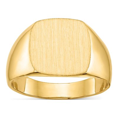 Men's 14K Yellow Gold Cushion Signet Ring