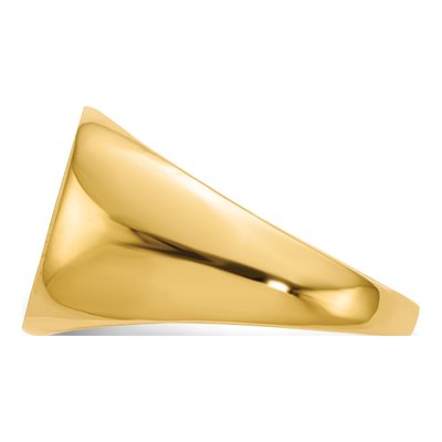 Men's 14K Yellow Gold Cushion Signet Ring – view 4