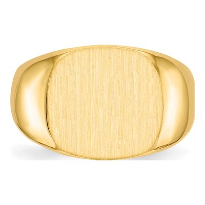 Men's 14K Yellow Gold Cushion Signet Ring – view 5