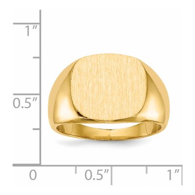 Men's 14K Yellow Gold Cushion Signet Ring – view 6