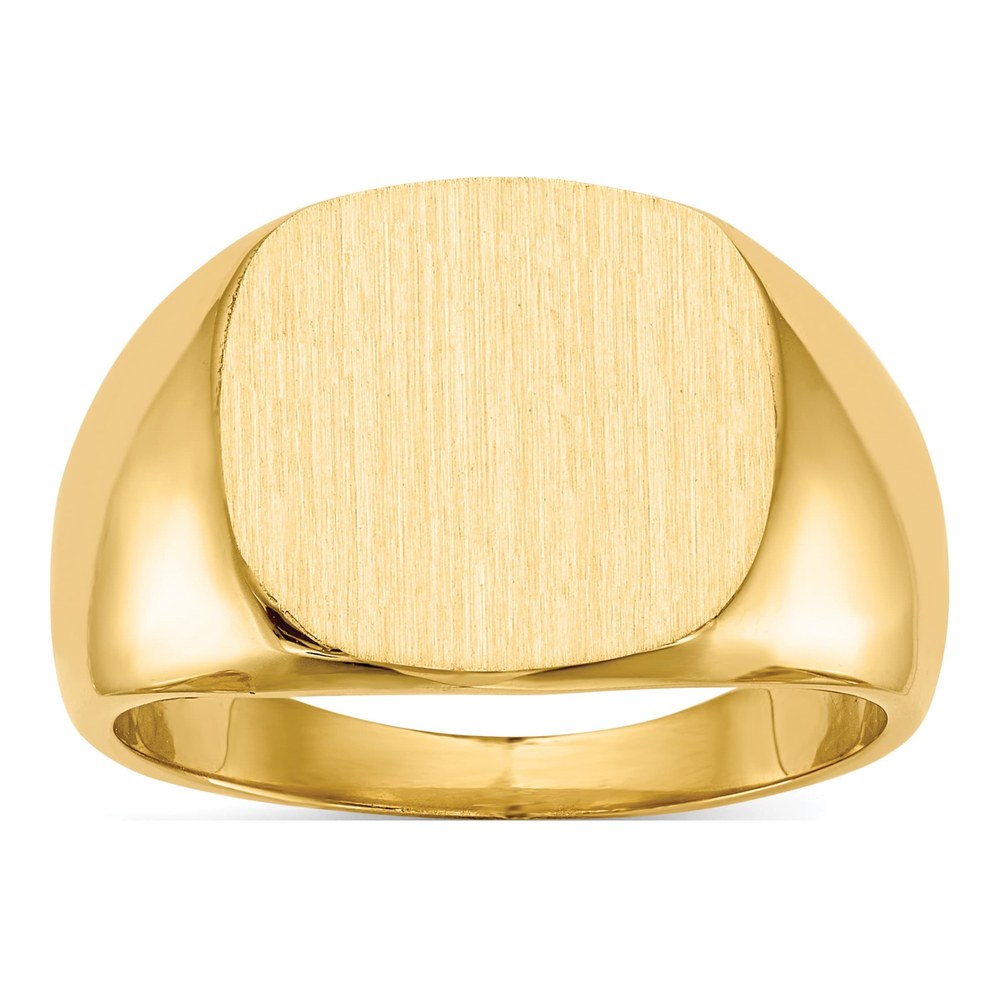 Men's 14K Yellow Gold Cushion Signet Ring