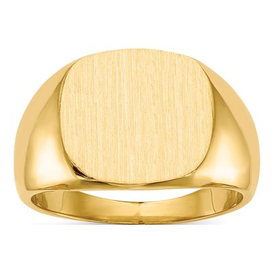 Men's 14K Yellow Gold Cushion Signet Ring