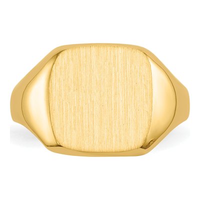 Men's 14K Yellow Gold Cushion Signet Ring – view 5