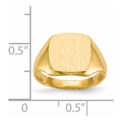 Men's 14K Yellow Gold Cushion Signet Ring – view 6