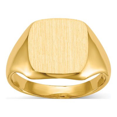 Men's 14K Yellow Gold Cushion Signet Ring