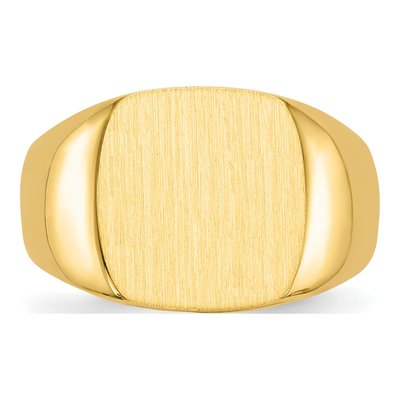 Men's 14K Yellow Gold Cushion Signet Ring – view 5