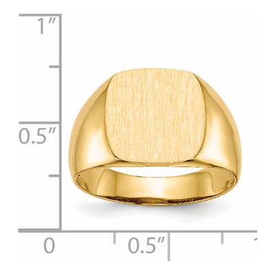 Men's 14K Yellow Gold Cushion Signet Ring – view 6