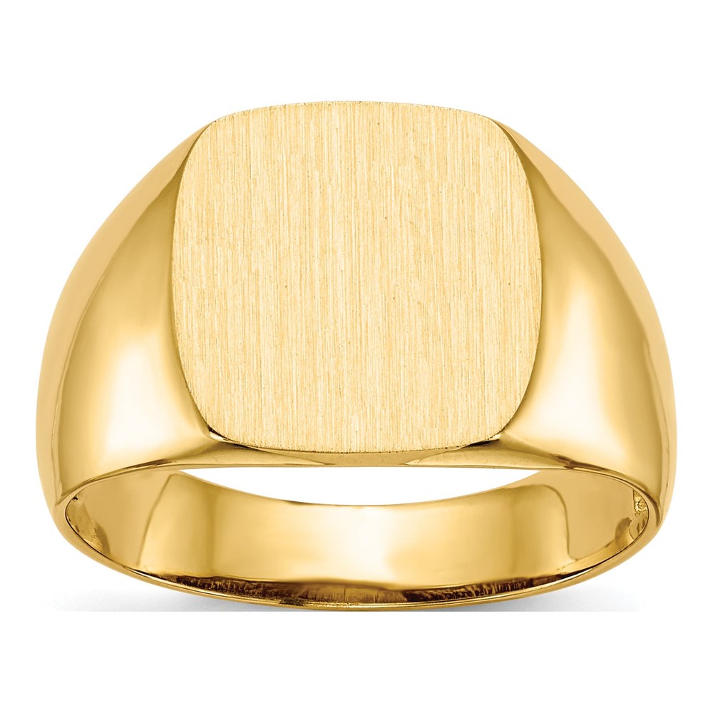 14K Yellow Gold Men's Cushion Signet Ring