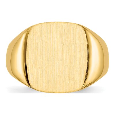 Men's 14K Yellow Gold Cushion Signet Ring – view 5