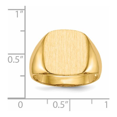 Men's 14K Yellow Gold Cushion Signet Ring – view 6