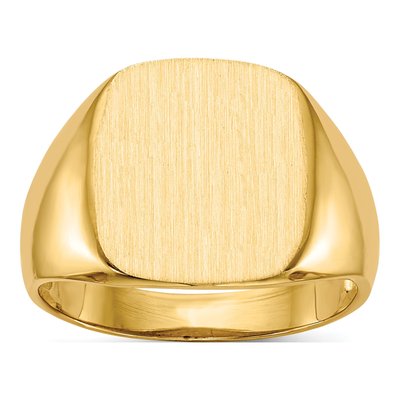 Men's 14K Yellow Gold Cushion Signet Ring
