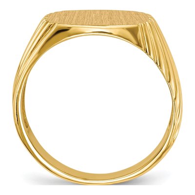 Men's 14K Yellow Gold Cushion Signet Ring – view 3