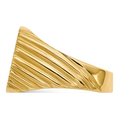 Men's 14K Yellow Gold Cushion Signet Ring – view 4