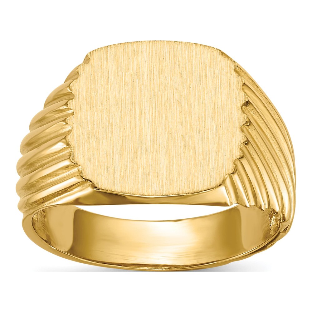 Men's 14K Yellow Gold Cushion Signet Ring
