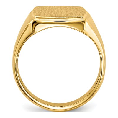Men's 14K Yellow Gold Closed Back Signet Ring – view 3