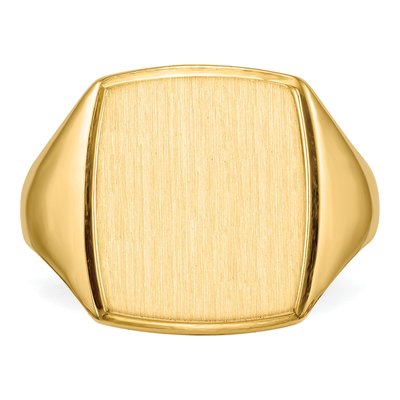 Men's 14K Yellow Gold Closed Back Signet Ring – view 5