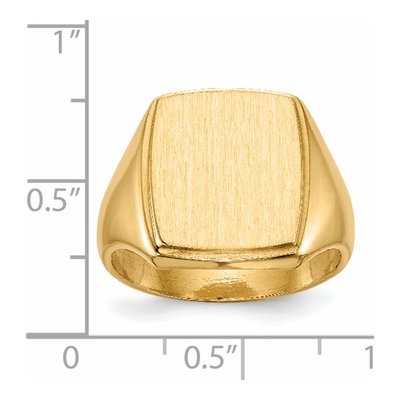 Men's 14K Yellow Gold Closed Back Signet Ring – view 6