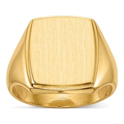 Men's 14K Yellow Gold Closed Back Signet Ring