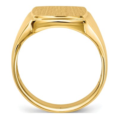 Men's 14K Yellow Gold Rectangle Signet Ring – view 3