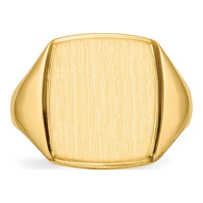 Men's 14K Yellow Gold Rectangle Signet Ring – view 5
